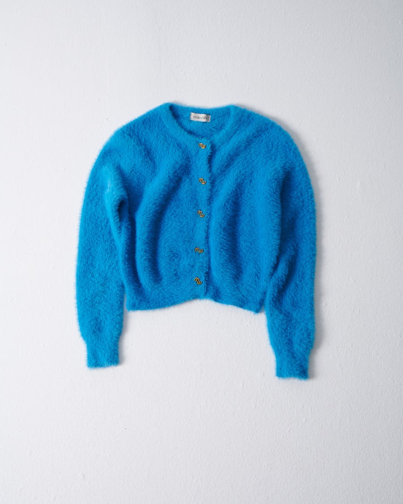 milkwhite-KNIT CARDIGAN WITH MW BUTTONS BLUE