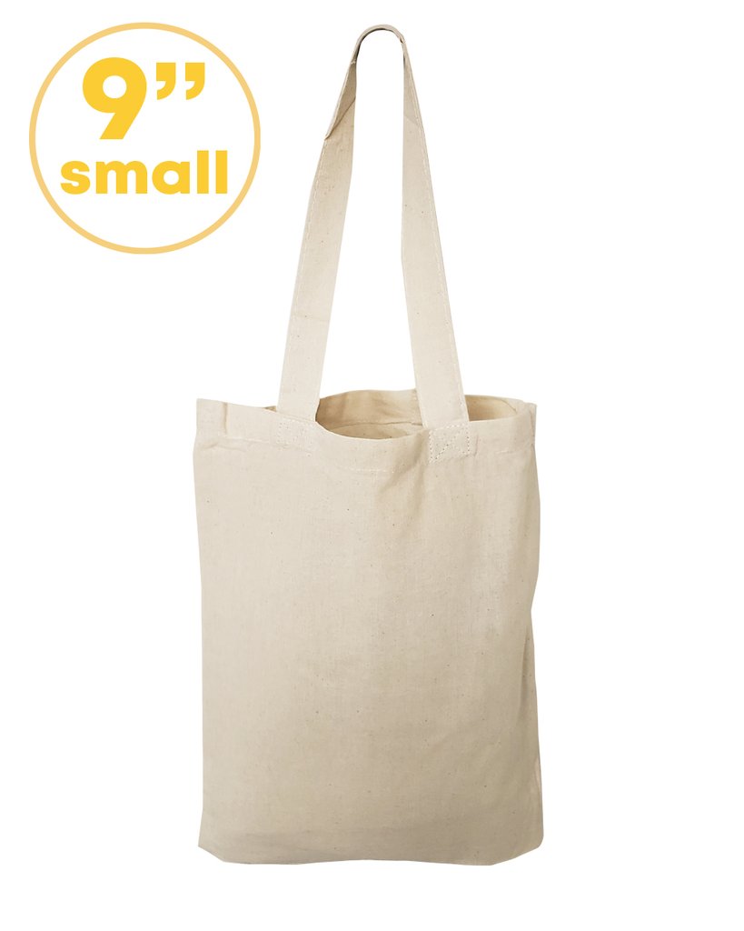 8 MINI Custom Tote Bags 100% Cotton - Personalized Favor Gift Bags