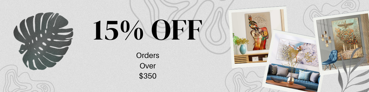 15% Off Orders Over $350: Use code 350UPTO500 at checkout to get a 15% discount on canvas art orders over $350. This discount is valid only for canvas art products on our website and can be used only once per customer.