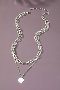 Silver Chain Coin Pendant