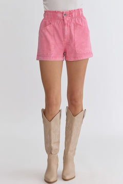 Pink High Rise Shorts