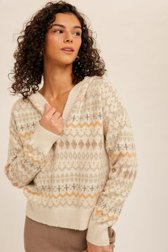 Fair Isle Hoodie Sweater