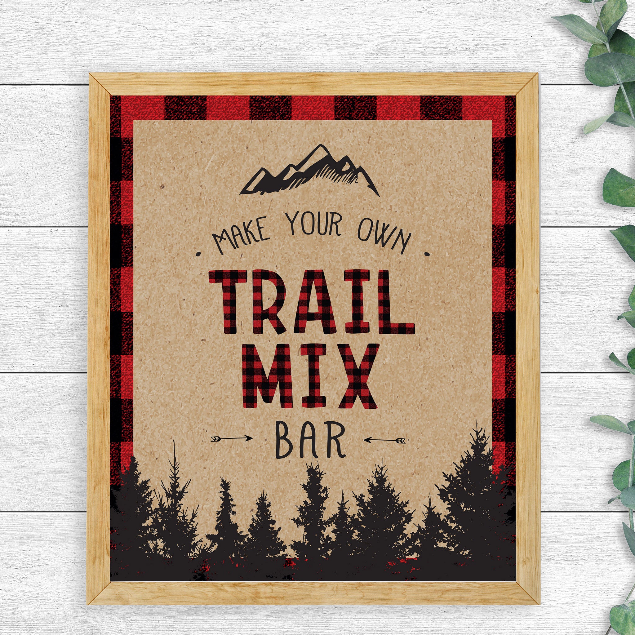 Printable Lumberjack Trail Mix Bar Sign Hello Baby Paperie