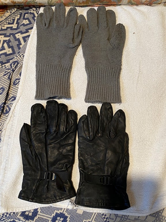 Set Original US Army Leather Gloves Gloves Glove Shell Leather M-1949 ...