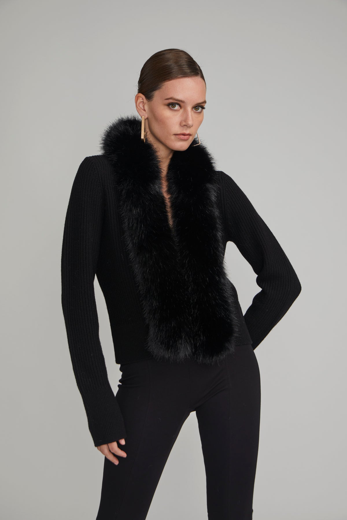 Whitley Faux Fur Vest S / Black