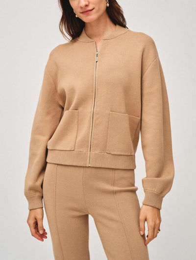 Welt Pocket Bomber Jacket in Warm Ivory nk boutique baton rouge