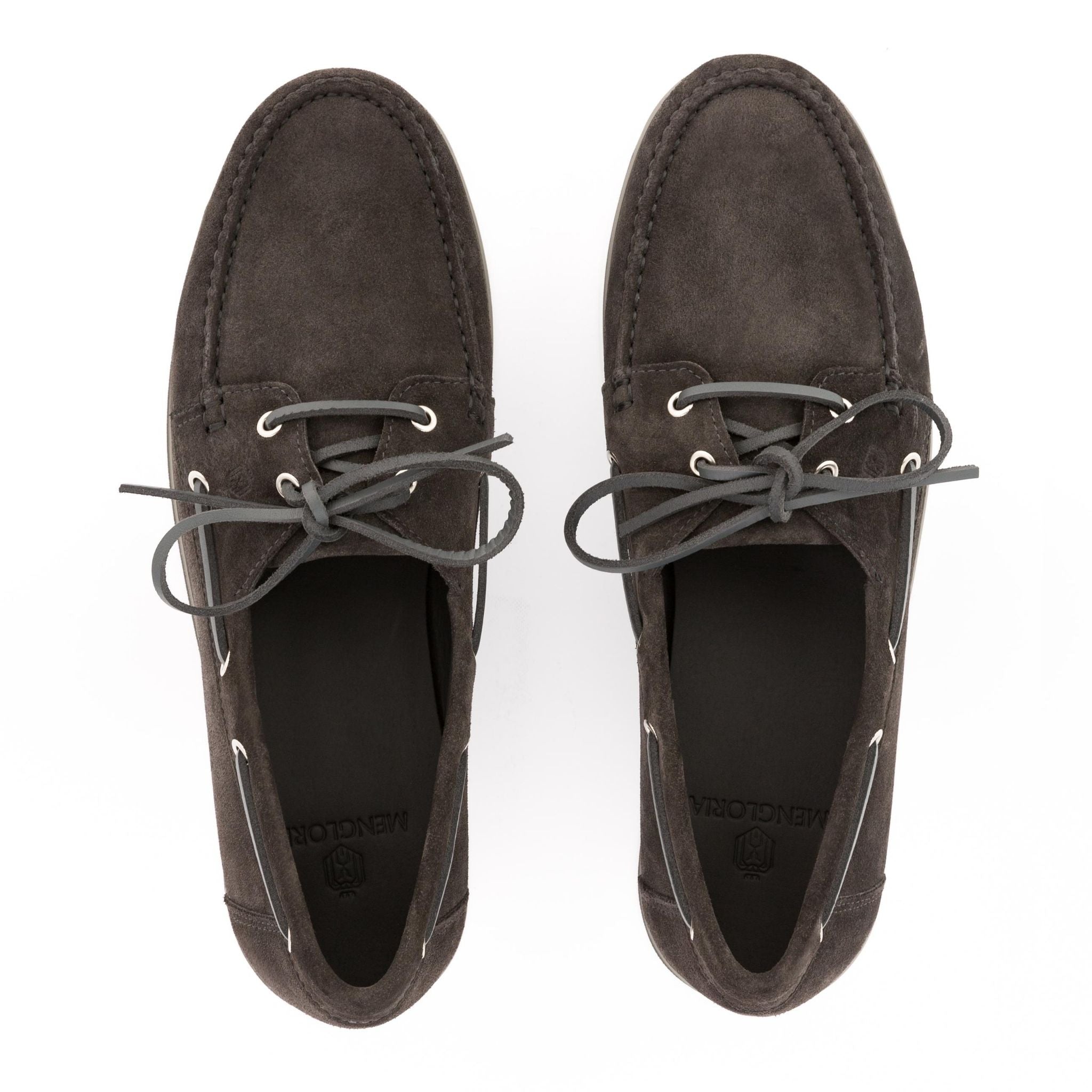 grey suede boat shoes