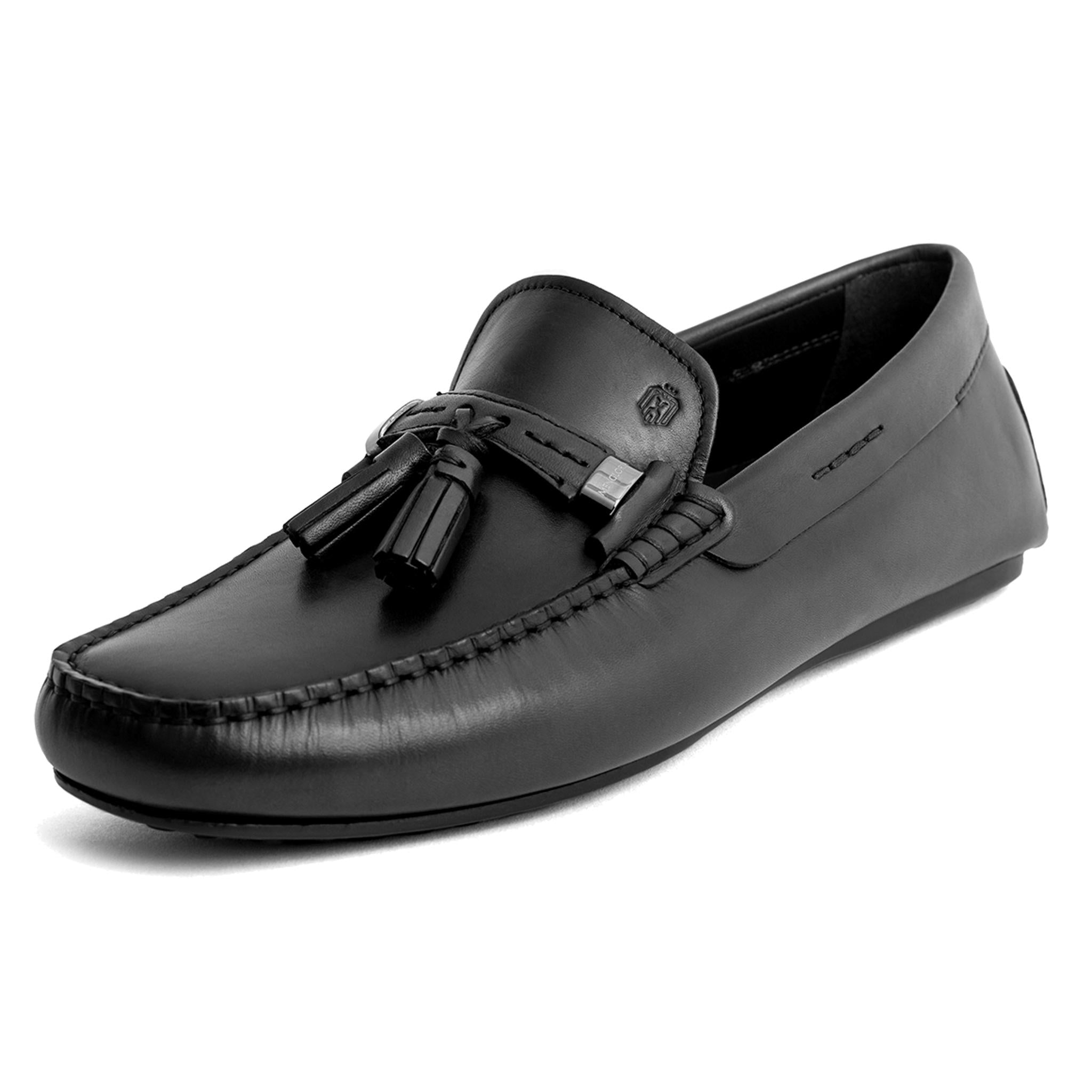 black moccasin loafers