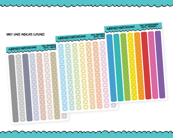 Rainbow Rainbow Transparent Colored Dots Planner Stickers for any Planner or Insert