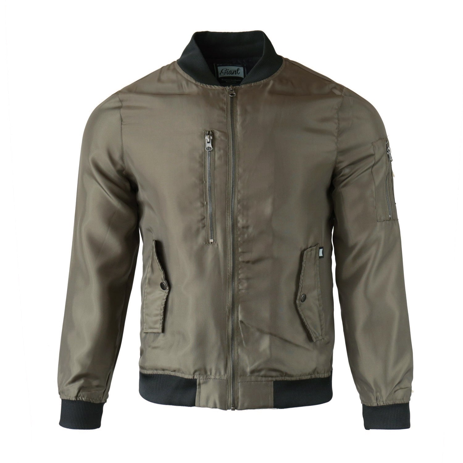 Beautiful Giant Men's Casual Full Zip Flight Bomber Jacket(F17B0044-OLIVE)