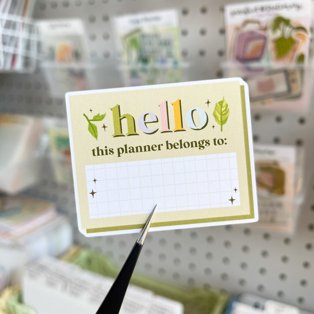 Hello This Planner Belongs To, Cottagecore Sticker Die Cut