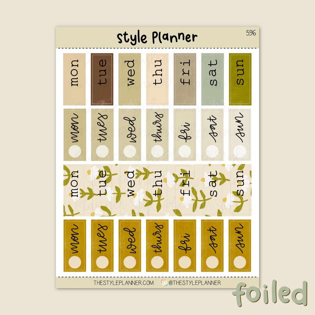 Journaling Book Tracker Full Page Sticker With Gold Foil