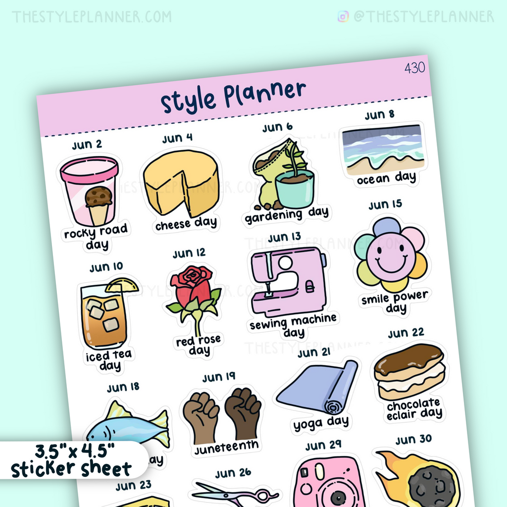 Wacky January Holiday Print and Cut Planner Stickers – Dorky Doodles