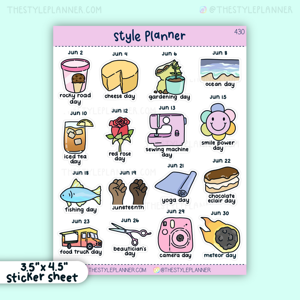 Wacky January Holiday Print and Cut Planner Stickers – Dorky Doodles