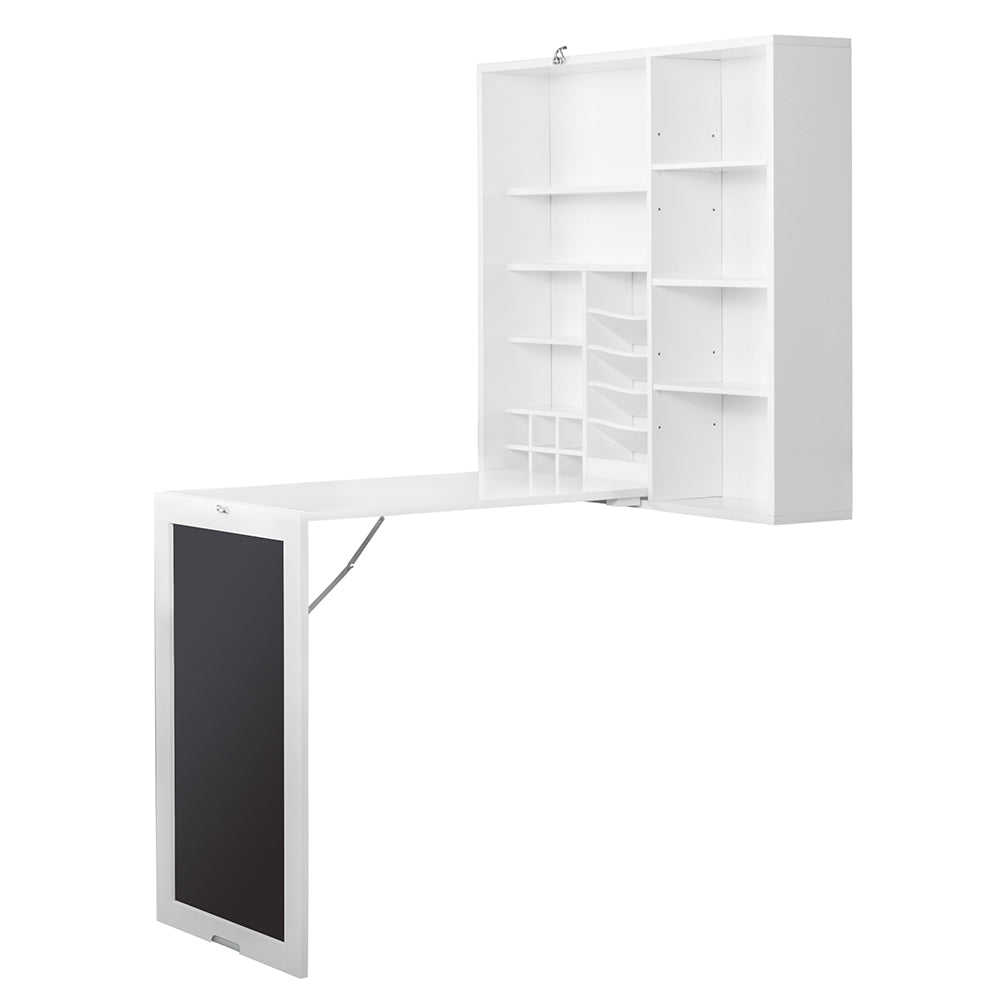 Loft97 Fold Out Wall Mount Desk With Storage Cabinet And Side