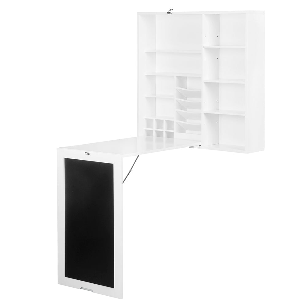 Loft97 Fold Out Wall Mount Desk With Storage Cabinet And Side