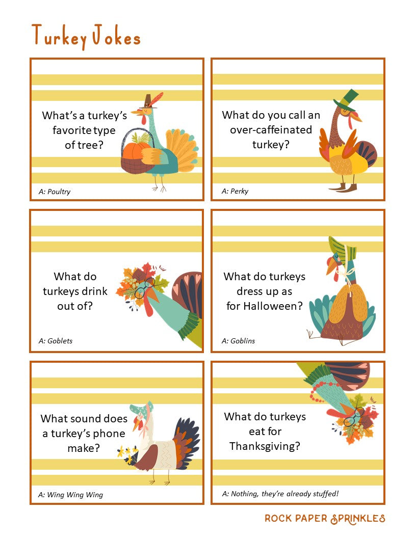 6 Printable Thanksgiving Jokes For Kids Rock Paper Sprinkles