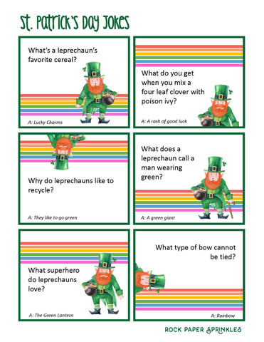 St. Patrick's Day Jokes Free Printable
