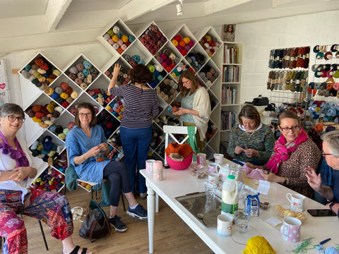 All About The Yarnies knitting and crochet meet up group at Chesterblade Hills near Shepton Mallet Somerset