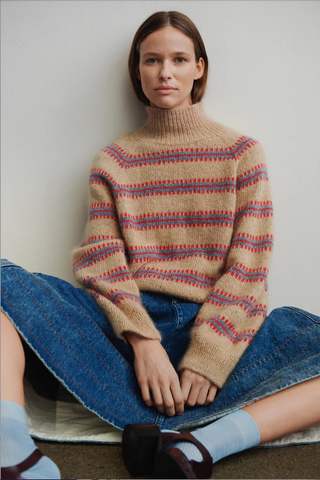 Norma Sweater by My Favourite Things Knitwear in Isager Yarn UK Tvinni Silk Mohair Tweed