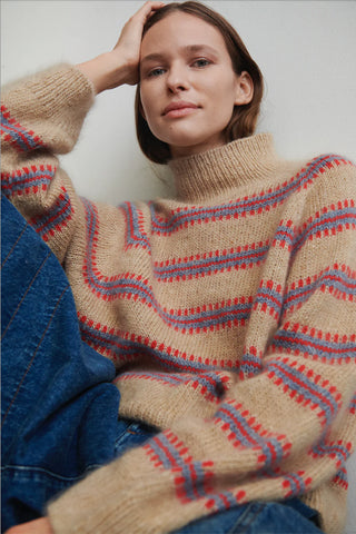 Norma Sweater by My Favourite Things Knitwear in Isager Yarn UK Tvinni Silk Mohair Tweed