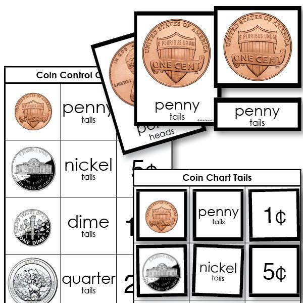 Coin Nomenclature 3Part Cards with Working Charts Montessori123