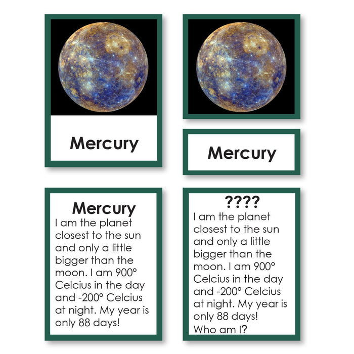 Solar System Who Am I 3 Part Cards Montessori 123 1495