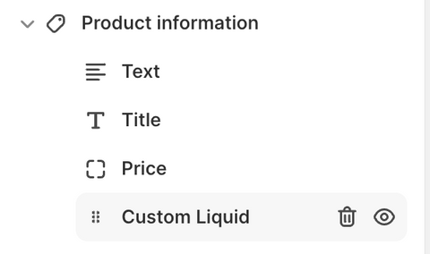 Shopify Liquid section for Line Item Select Property 1/2