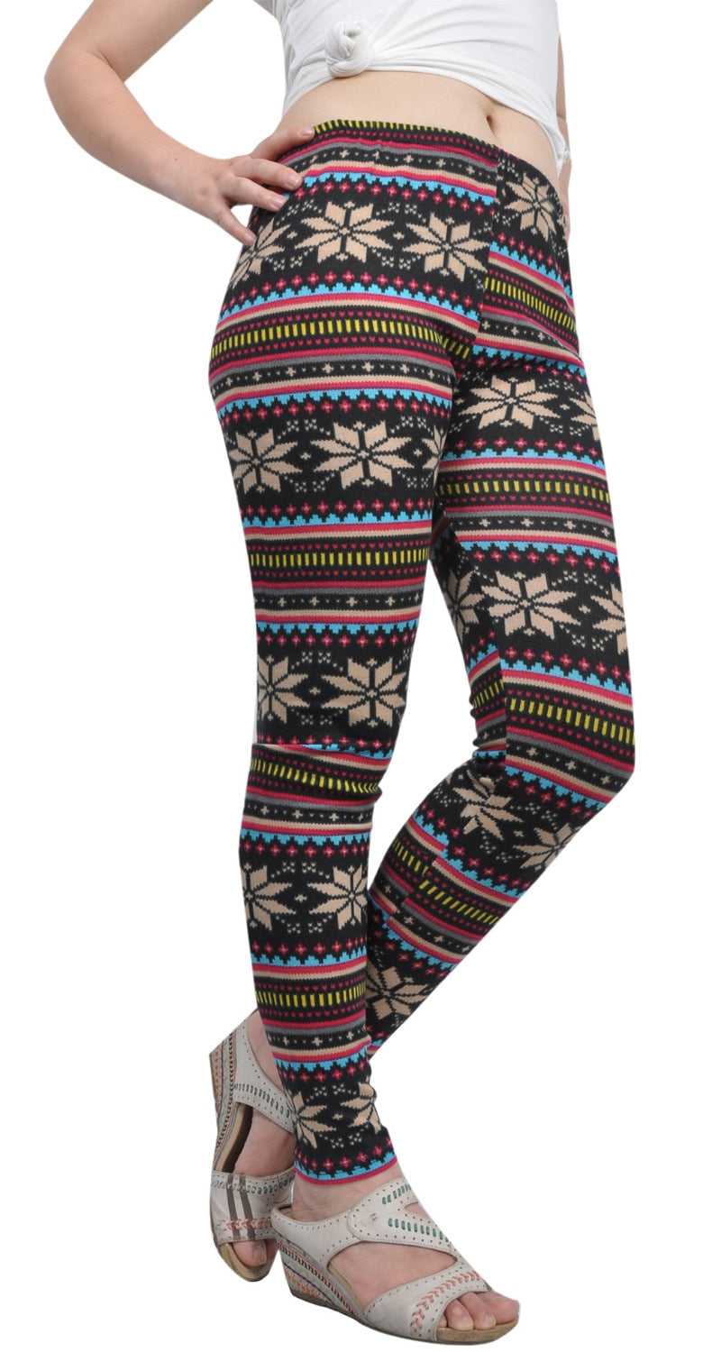 Womens Christmas Leggings High Waist Fleece Lined Winter Warm Yoga