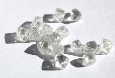 Octahedron and dodecahedron rough diamonds