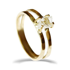 Raw diamond engagement ring