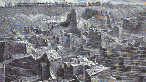 A view of the Kimberley Diamond Mine in South Africa, taken from a booklet entitled, “A Short Sketch of the African Diamond Mines,” published in 1881 by Alfred H. Smith & Company in New York.