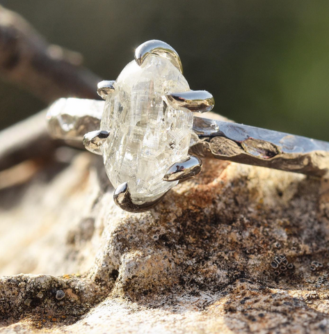 The Ruah ring - a rustic raw diamond ring