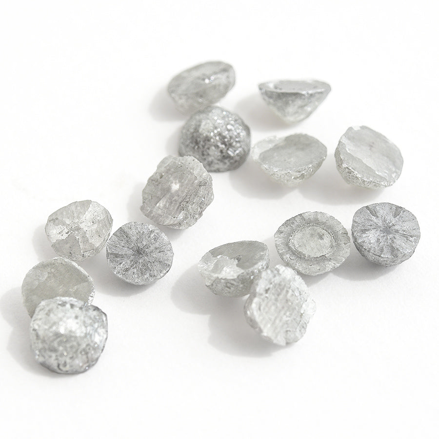 regn hardware underviser 0.50 carat sliced round rough diamonds - light silver/off-white. **We – The  Raw Stone