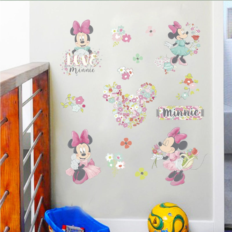 Disney Kinder Diy Aufkleber Minnie Maus Kinderzimmer Dekoration Aufkleber Cartoon Aufkleber Fur Madchen Schlafzimmer Autocollant Enfant