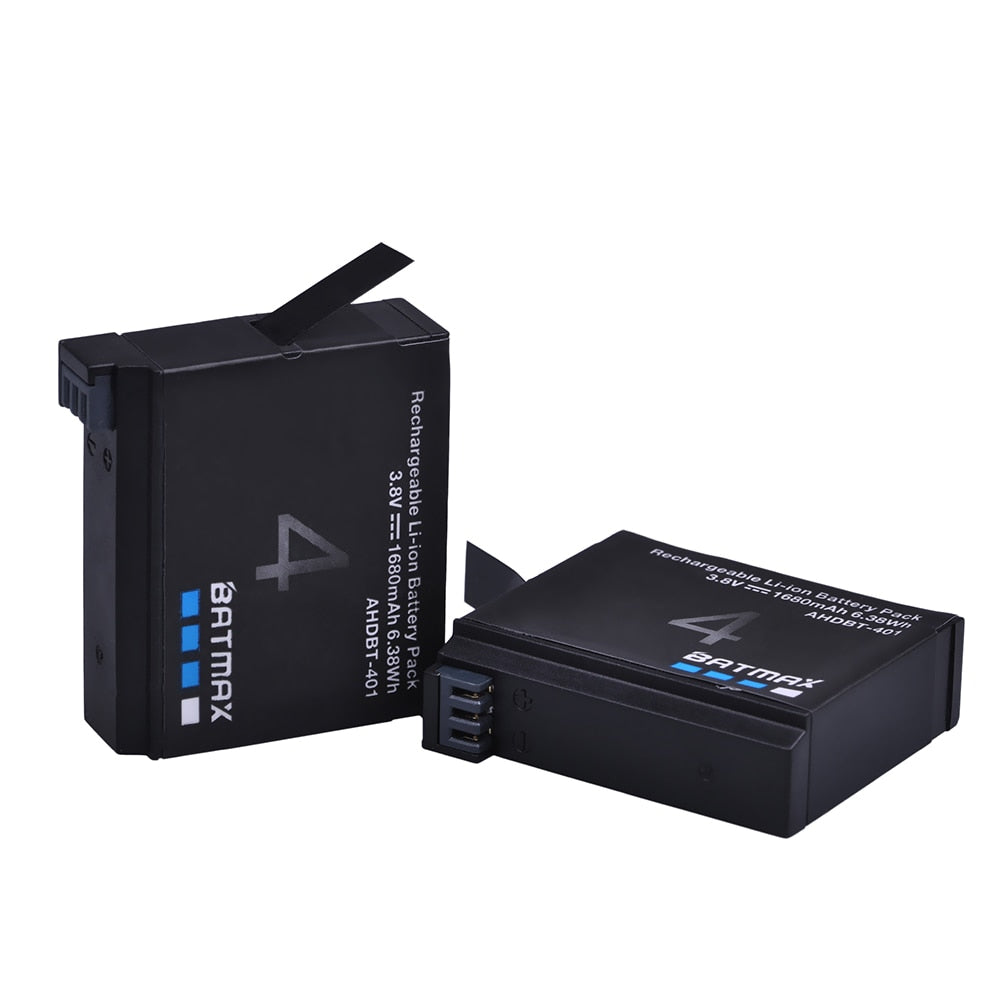 2 St 1680mah Gopro Hero 4 Batteri Ersattning Li Ion Uppladdningsbart B Se Grandado Com