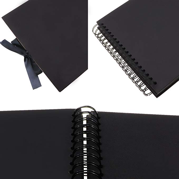 31 5x21cm 40pcs 80 Pages Black Paper Scrapbook Brollop Gastbok