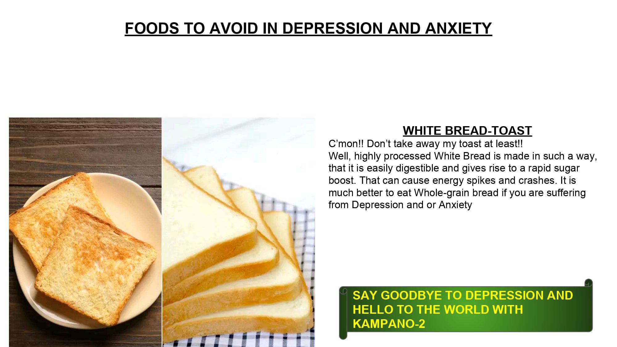 food to avoid in depression