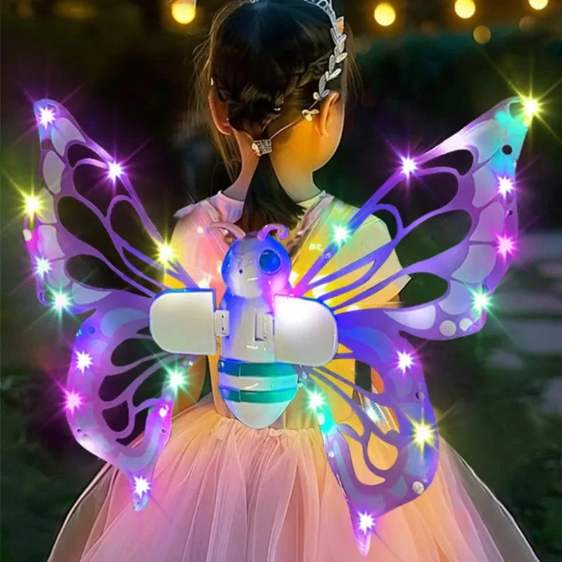 Toddler Kids Electric Moving Light Fairy Wings