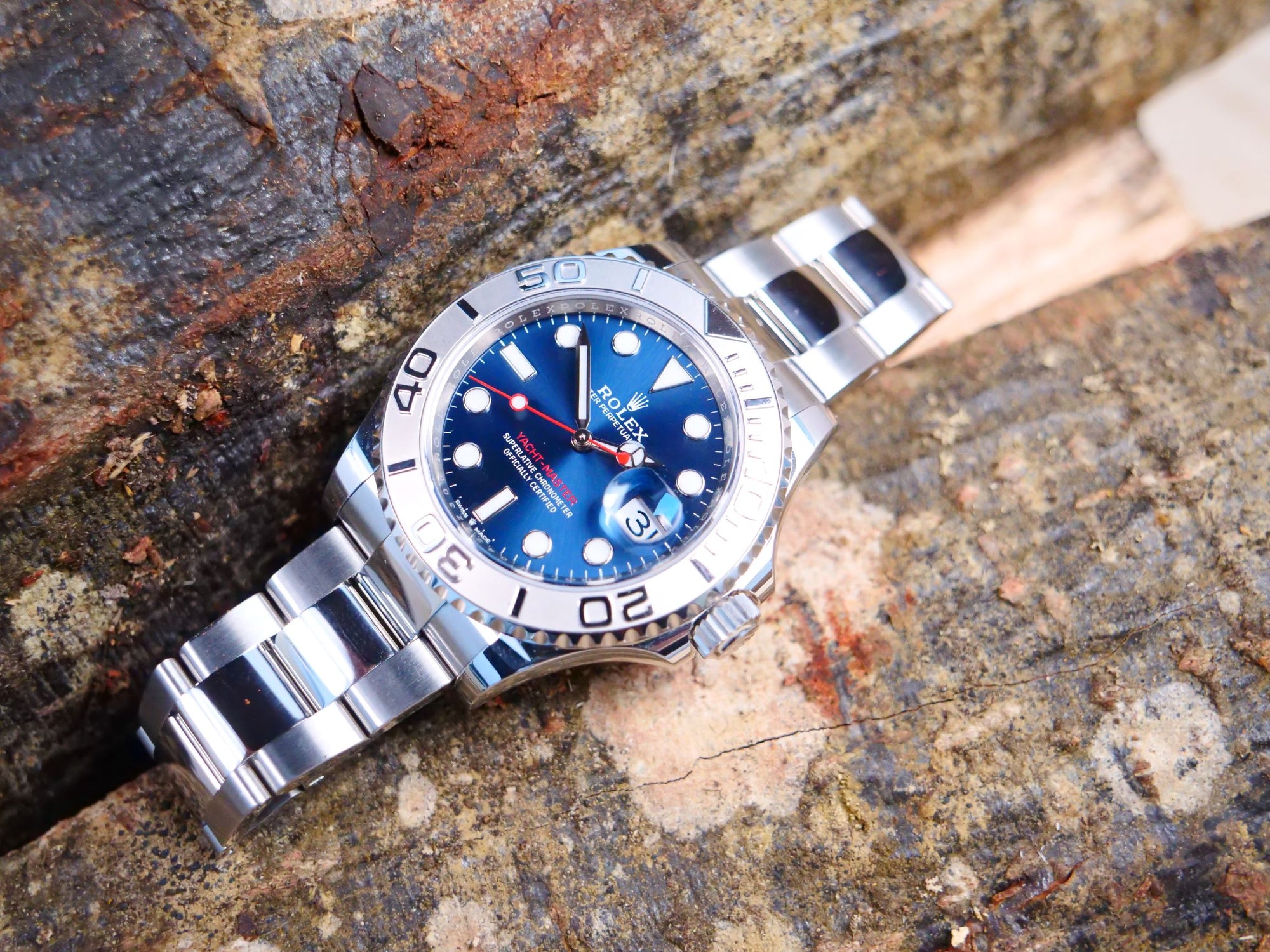 rolex yacht master blue hand