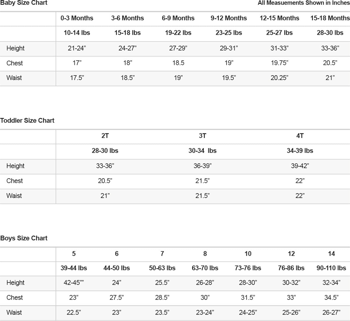 Size Chart – BearCamp