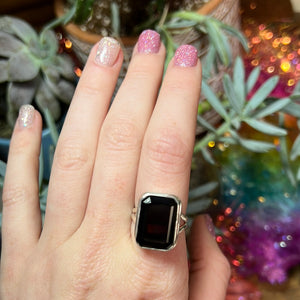 Size 9 Onyx ring sterling silver