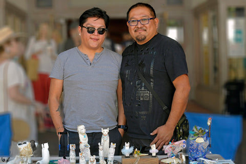 Troy Sice & Ray Tsalate at there booth Santa Fe Indian Market 2019