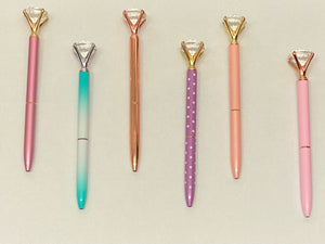 Mini Gem Pens | Woman Gift Pen Set | Diamond Pens, 6 Assorted