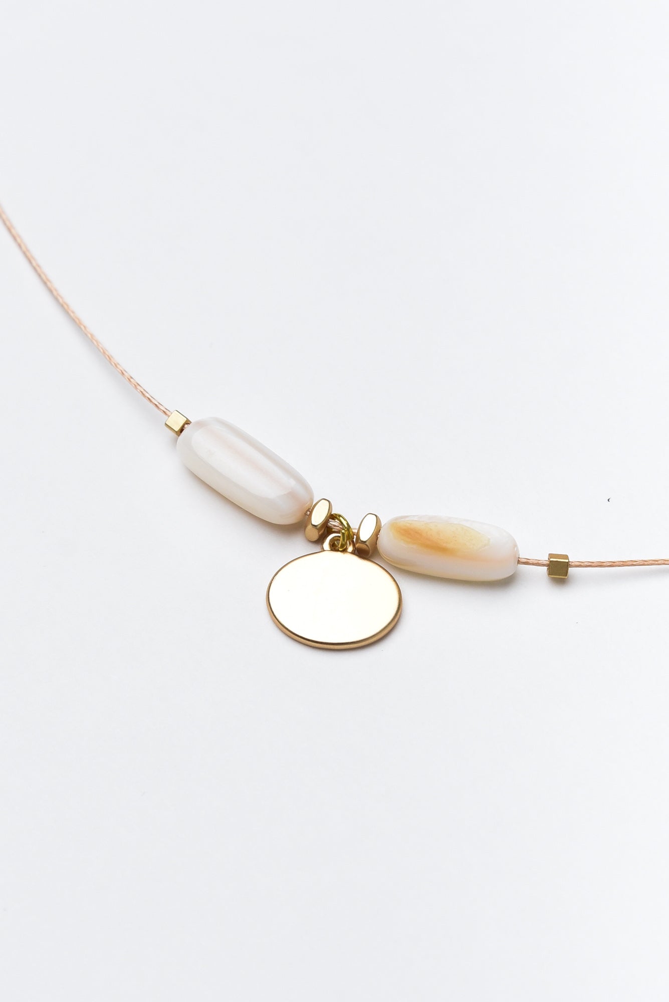 Arica Gold Oval Beaded Necklace