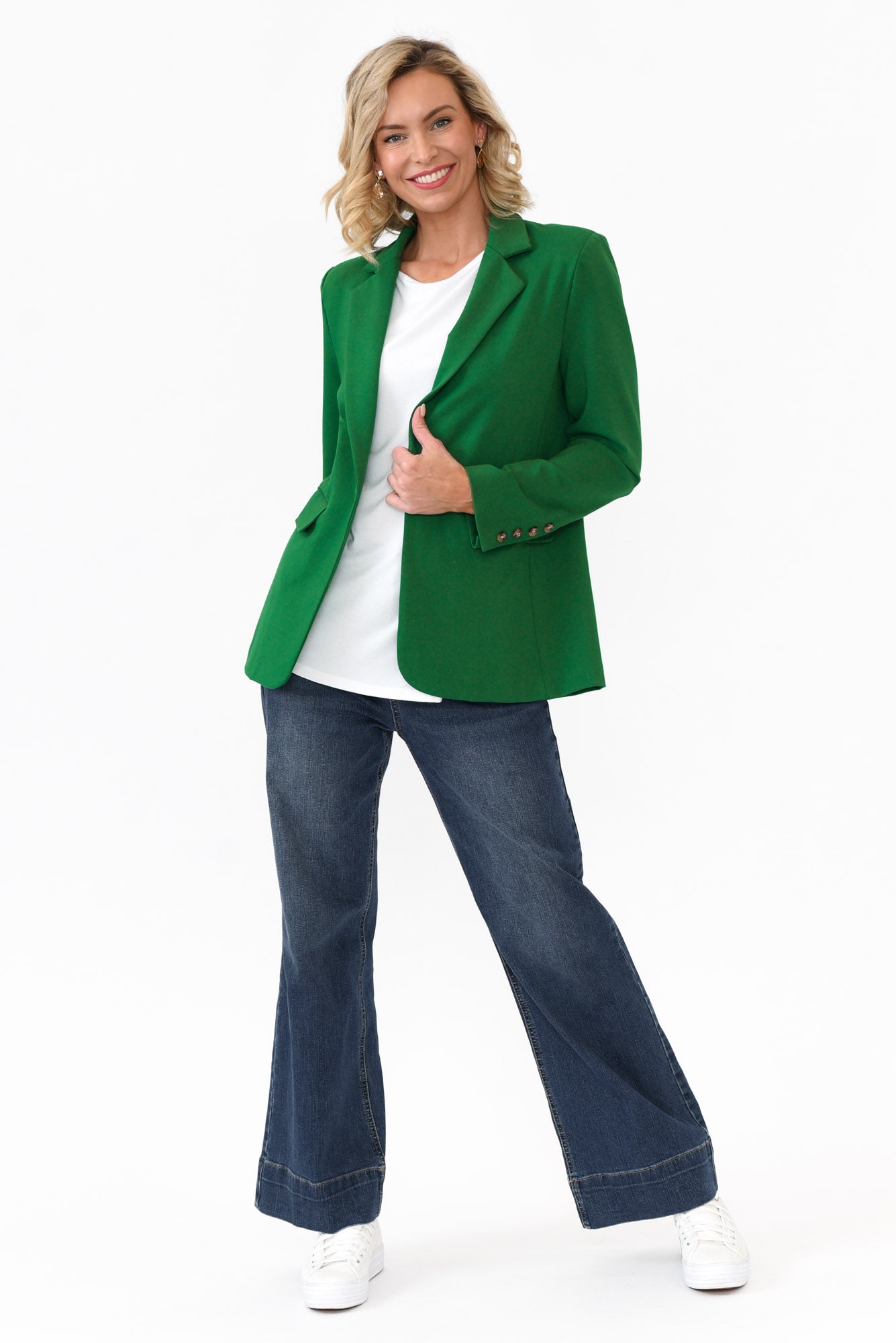 Audra Emerald Fitted Stretch Blazer