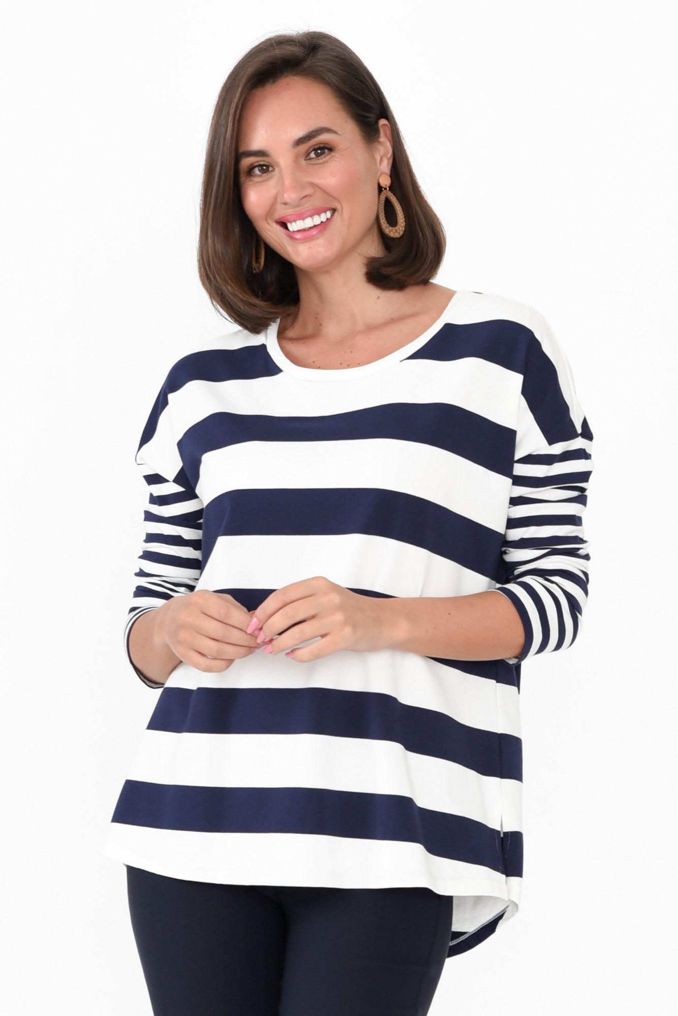 Betty Nautical Stripe Cotton Long Sleeve Tee