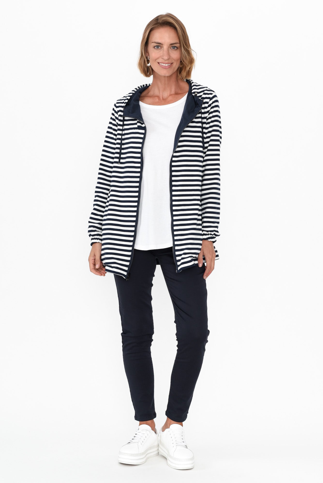 Hatham Navy Stripe Reversible Jacket