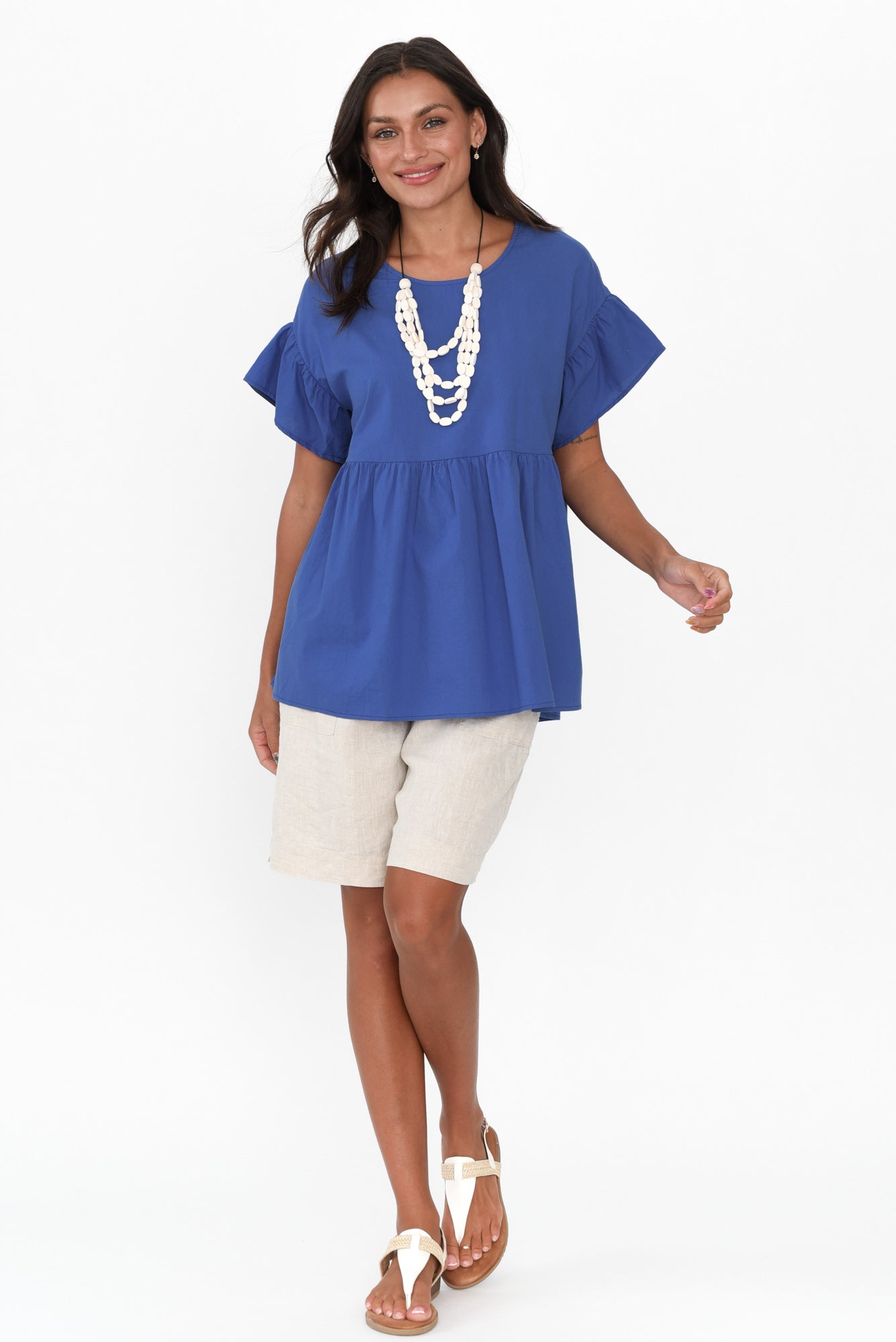 Jameson Cobalt Cotton Frill Top