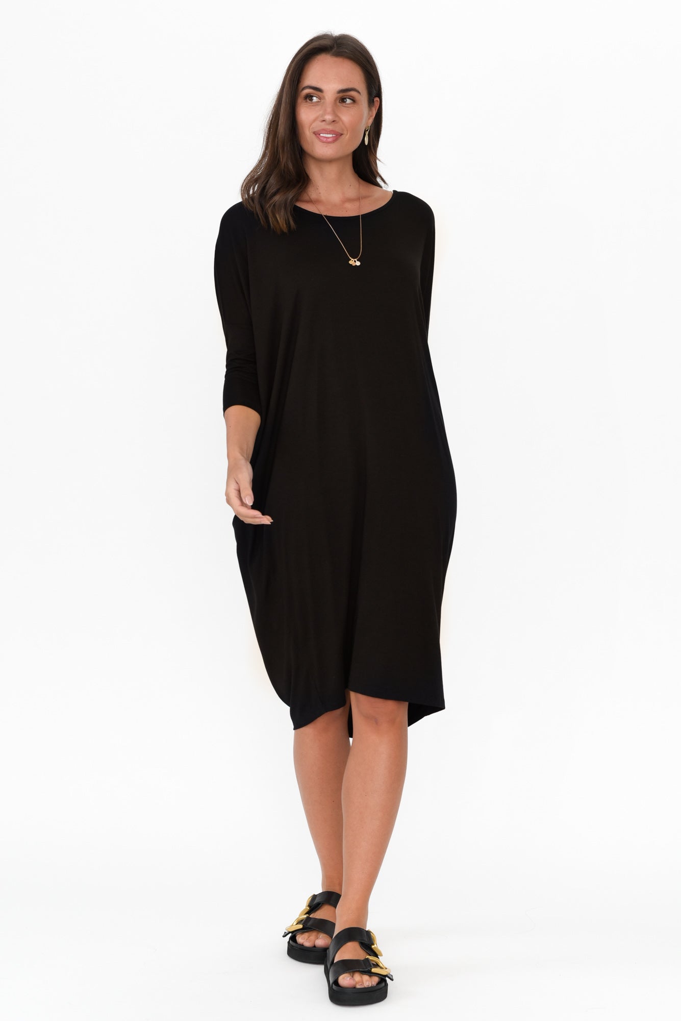 Lucia Black Batwing Dress